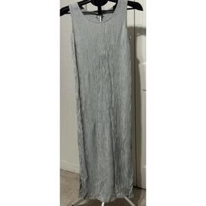 Uniform John Paul Richard Gray White Checkered Sleeveless Maxi Dress size Large